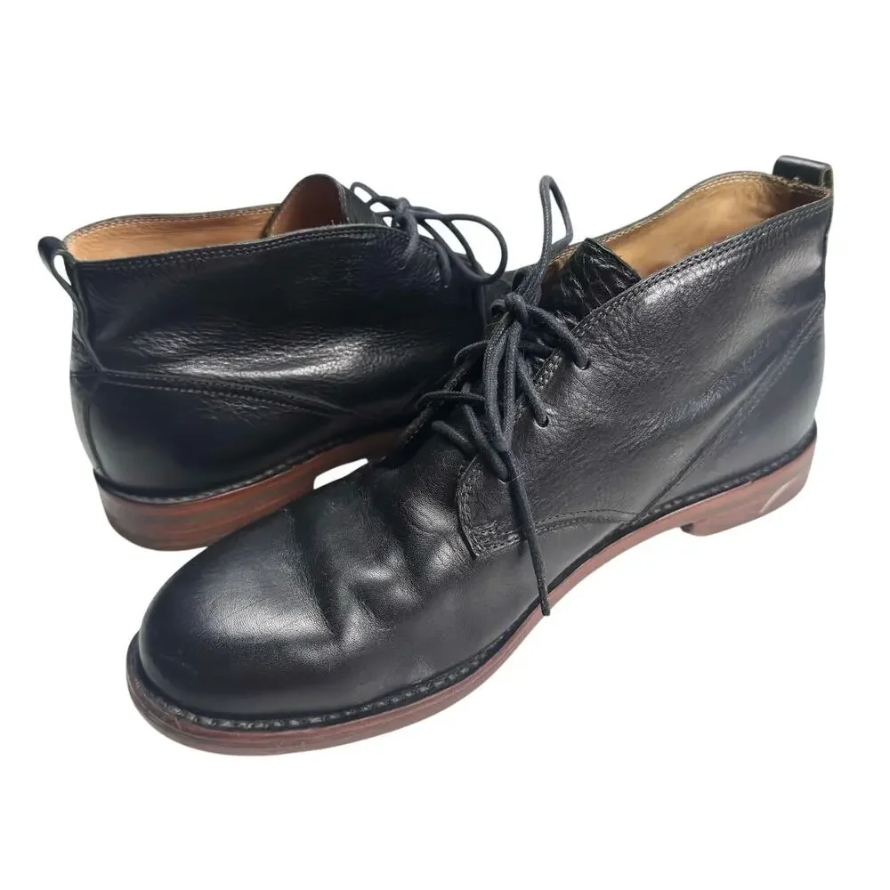 Rag & Bone | Men | Black Aged Worn Classic Pebbled Leather Chukka Boots | Sz 10